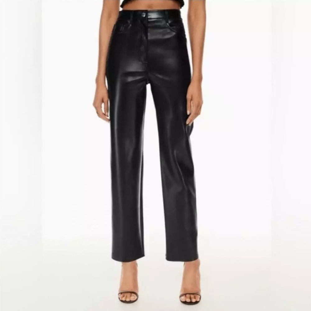 Aritzia Wilfred Black Faux Leather Pants